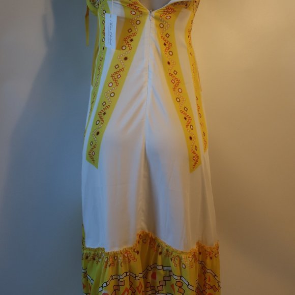 NWT Womens Jollia Summer in the City Dress Yellow White Sleeveless Sundress S * - Picture 12 of 16